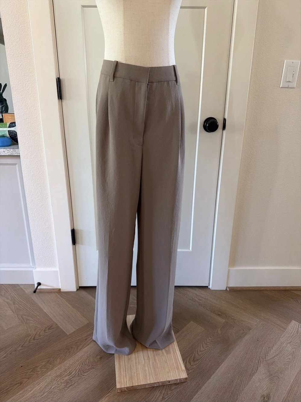 Wilfred Taupe Wide-Leg Dress Pants